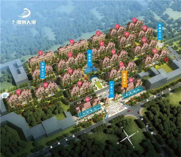 香江温泉人家在售公寓主力户型建面87-104㎡两房 均价9900元/m²起